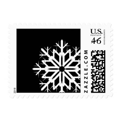 Black and White Snowflake Stamp