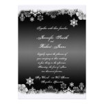 Black and White Snowflake Wedding Invitation at Zazzle