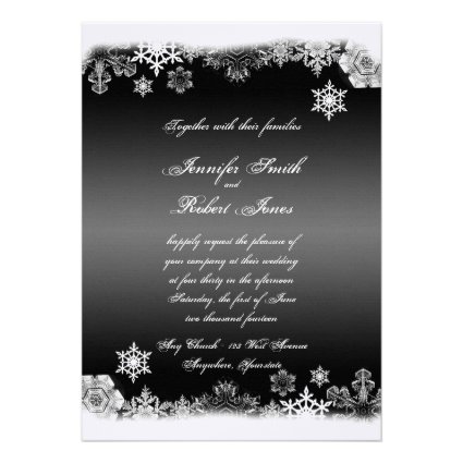Black and White Snowflake Wedding Invitation