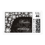 Black and White Snowflakes - Winter wedding stamp