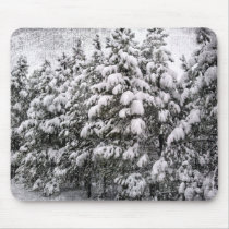 Black and White Snowscape, Conifer, CO Mousepad