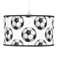 Black and White Soccer Ball Pattern Pendant Lamp