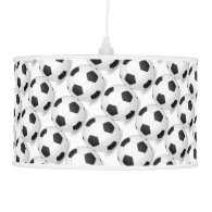 Black and White Soccer Decor Man Cave Modern Ceiling Lamp