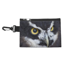 Black and White Specacled Owl Accessory Bag