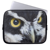 Black and White Specacled Owl Laptop Sleeves