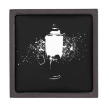 Black and White Spray Paint Can Splatter Art Premium Gift Box
