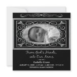 Black and White Square Birth Annoucement invitations
