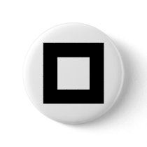 Black and White Square Design. Pinback Buttons