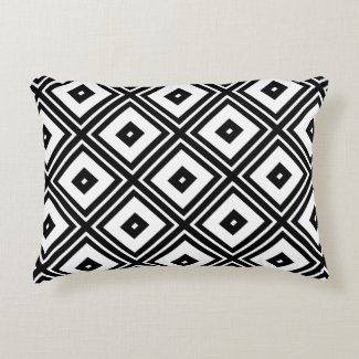 Black and White Squares Accent Pillow