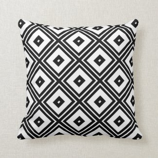 Black and White Squares Pillow