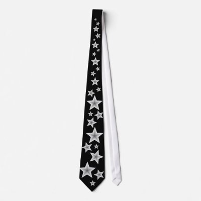 Black and white star necktie by mariahlachance. Black and white star