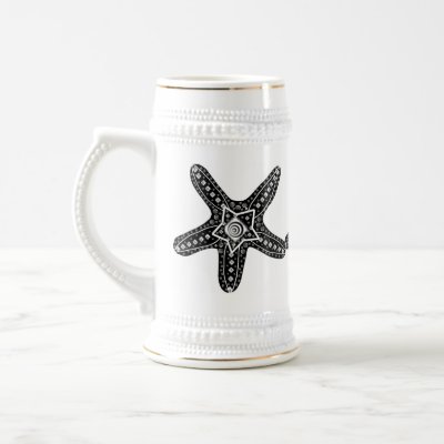 Black and white starfish coffee mugs by marcya7