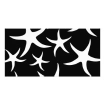 Black and White Starfish Pattern. Photo Card Template