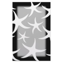 Black and White Starfish Pattern. Stationery Paper