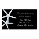 Black and White Starfish Reception Venue Enclosure Business Card Template