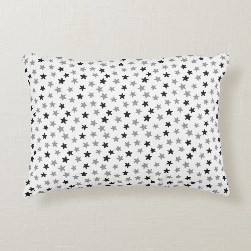 Black and White Stars Decorative Pillow Zazzle