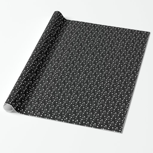 Black and White Stars Gift Wrap Paper
