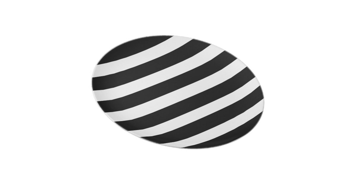 Black And White Strip Decorative Plates Zazzle