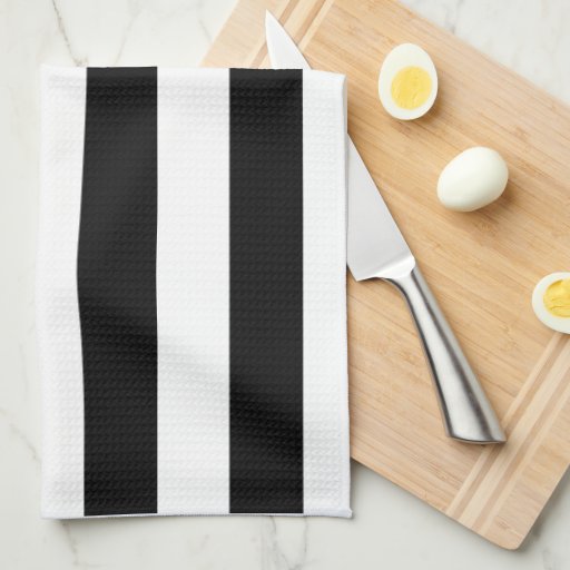 Black and white stripe kitchen dish towels Zazzle