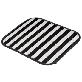 Black and White Stripe Pattern Car Mat