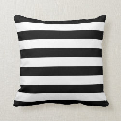 Black and White Stripe Pattern Throw Pillow