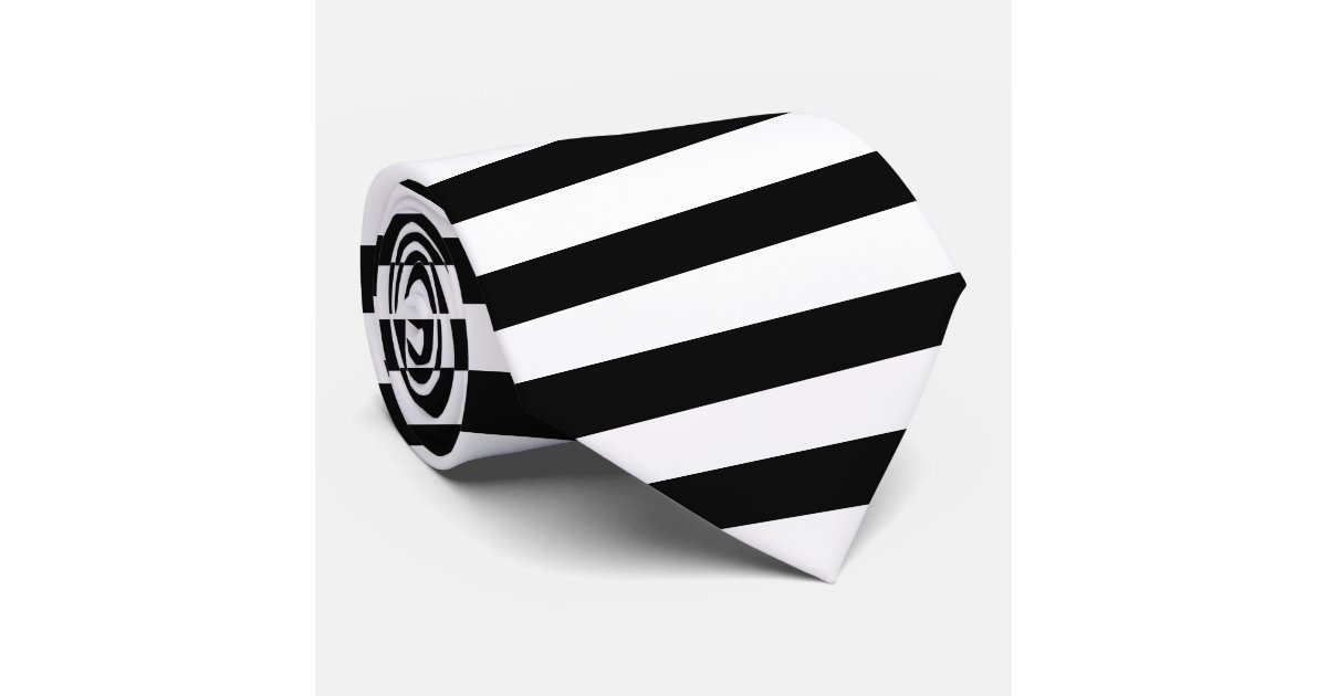 Black and White Stripe Tie Zazzle