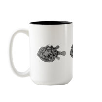 Black and White Striped Cowfish mugs