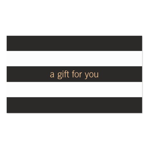 Black and White Striped Gift Card Business Card Templates (front side)