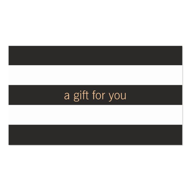 Black and White Striped Gift Card Business Card Templates
