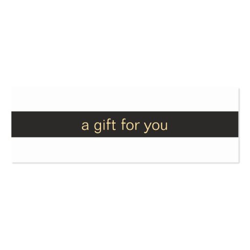 Black and White Striped Gift Card Business Card (front side)