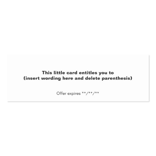 Black and White Striped Gift Card Business Card (back side)