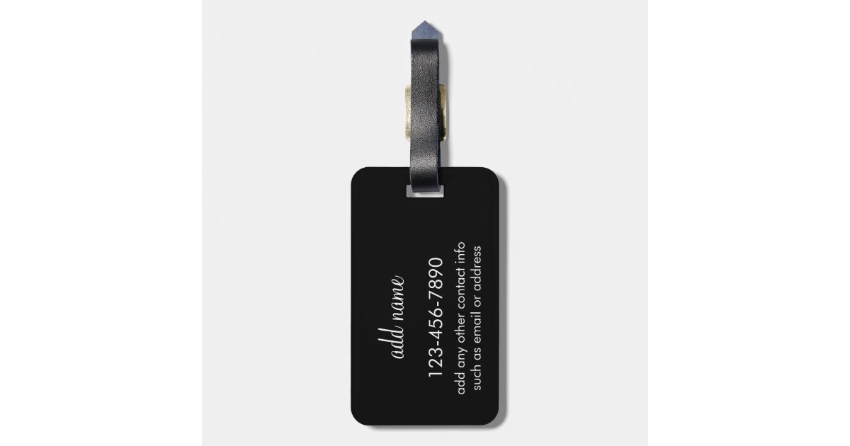 Black and White Striped Pattern Custom Name Luggage Tag Zazzle