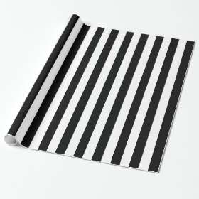 Black and White Striped Pattern Wrapping Paper