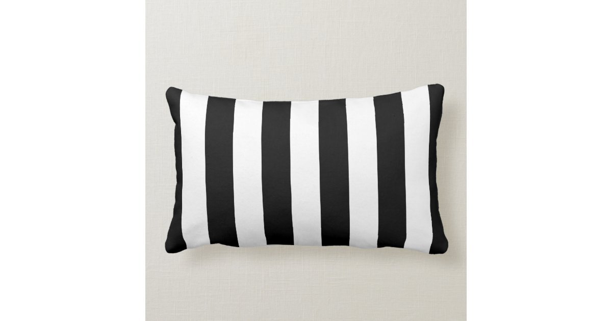 Black and White Striped Pillow Zazzle