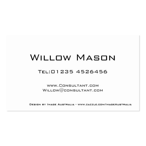 Black and White Striped Professional Business Card (back side)