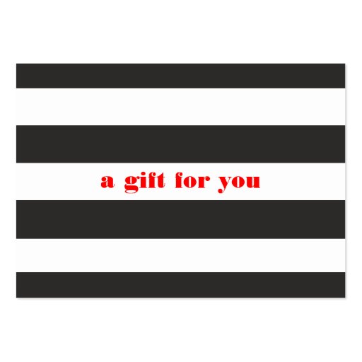 Black and White Striped Simple Holiday Gift Card Business Card