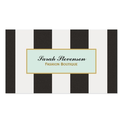 Black and White Stripes Boutique Business Card