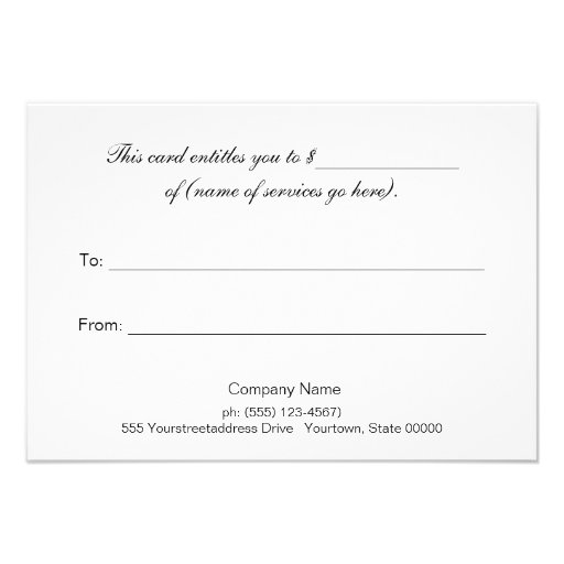 Black and White Stripes Boutique Gift Certificate Personalized Announcements