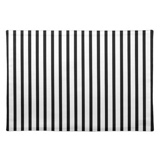 Black and White Stripes Cloth Placemat Zazzle