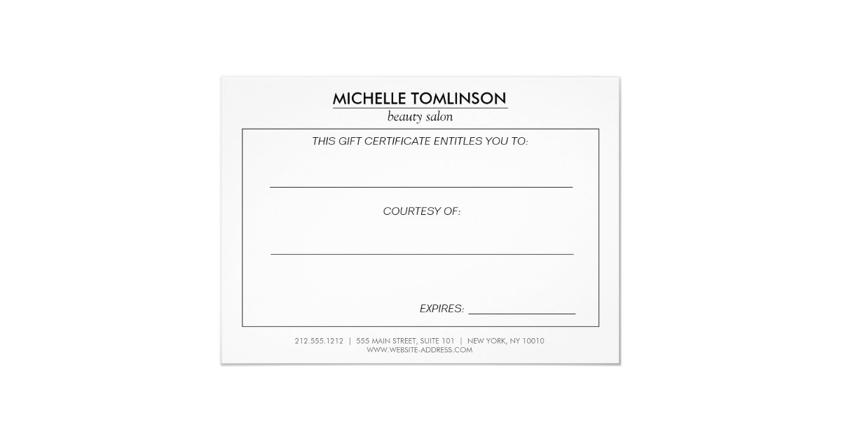 black and white stripes salon gift certificate card zazzle black and white gift certificate