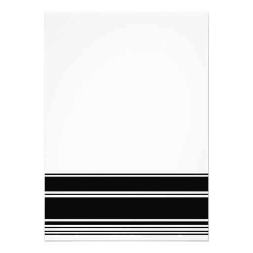 Black and White Stripes Wedding Invitation