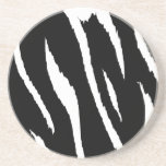 Black and White Strips Beverage Coaster
