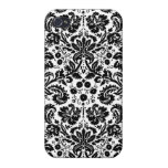 Black and white stylish damask pattern iphone cases