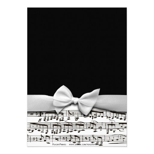 Black and white stylish music recital invitation
