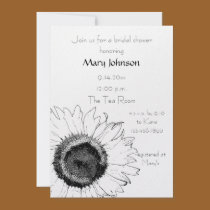 Black and White Sunflower Bridal Shower Invitation