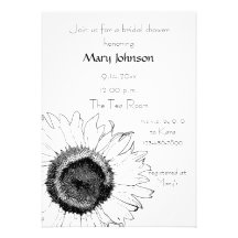 Black and White Sunflower Bridal Shower Invitation