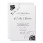 Black and White Sunflower Couples Wedding Shower Invitations