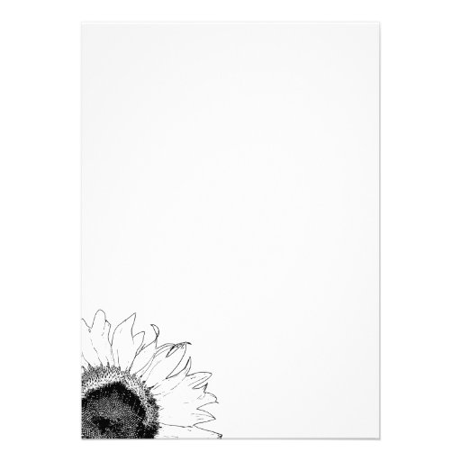 Black and White Sunflower Couples Wedding Shower Custom Invite