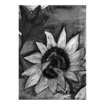 Black and White Sunflower painting modern poster posters by dereklovessheila Black and White Sunflower painting modern poster posters