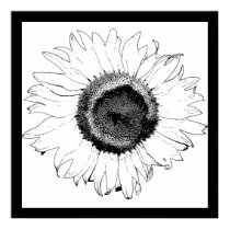 Black and White Sunflower posters by loraseverson Black and White Sunflower posters